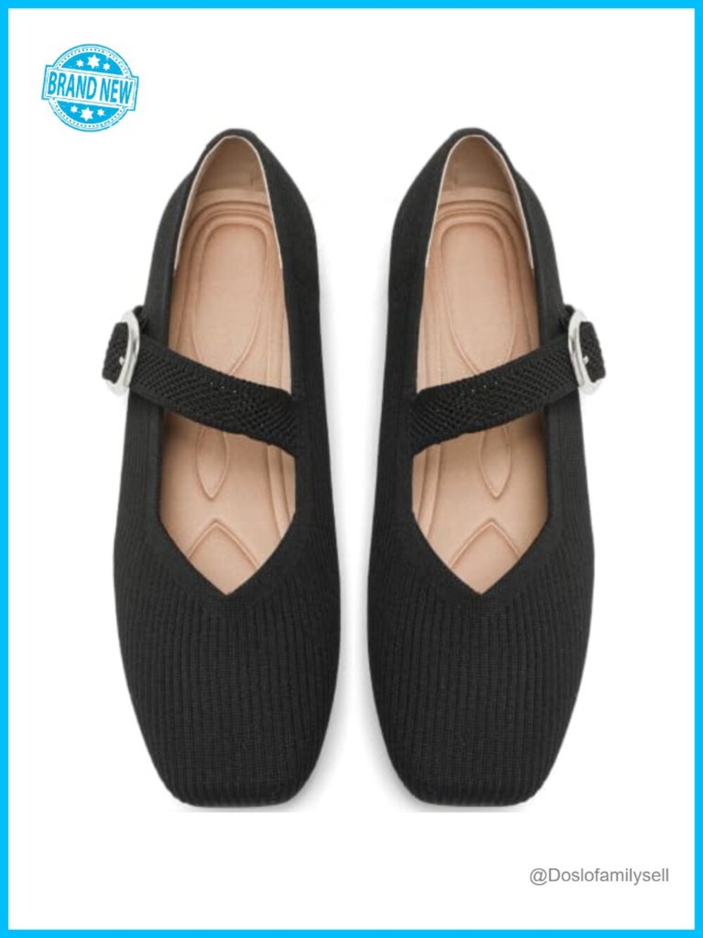 Mesh Mary Jane Flats Soft Square Toe Ballet Shoes for Work